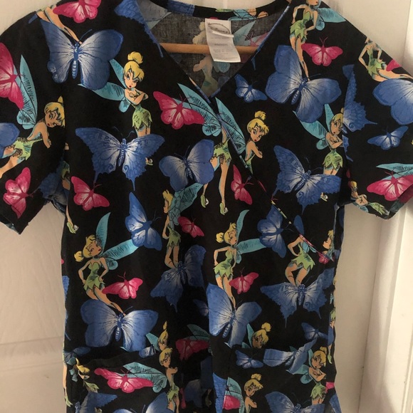 Disney Tinker Bell pediatric scrub top size XS - Picture 2 of 4